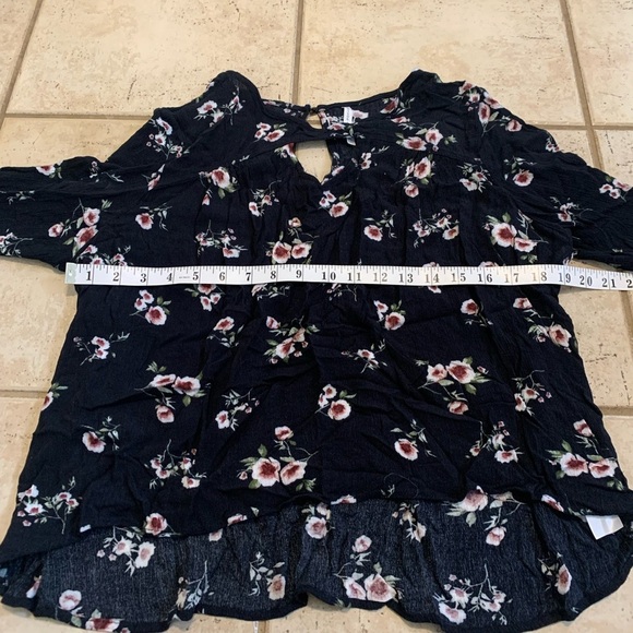 Grayson Threads Floral Keyhole Blouse XL - Picture 3 of 8